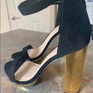 Black and Gold Heels